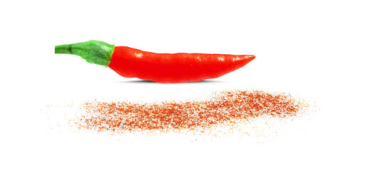 cayenne pepper spice isolated on white background