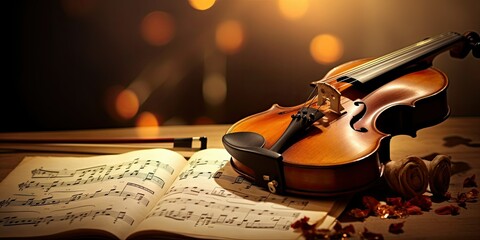 Musical Score and Violin