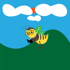 bee flying in the sky