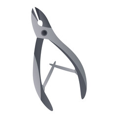 Nail cutting scissors, clipper. Pedicure, manicure in beauty spa salon tools, accessories. Polished fingernails, equipment, tools. Beauty treatment, skin and body care routine, finger care.