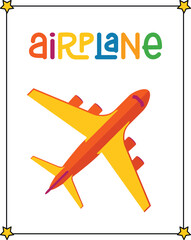 vector graphic illustration of Airplane for education children's coloring book