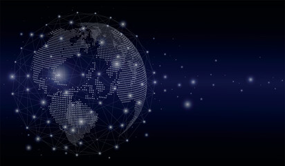 Obraz premium Global network connection and communication technology.Global network background.social network.