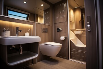 Modern interior of toilet room