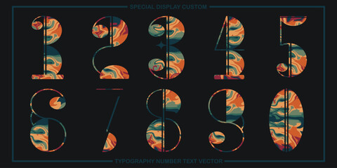 assorted digital custom vector numbers. minimum. Color gradation. Dark. Banner Network. 3d effect. Design. futuristic. Paper cut or effect. Luxury. Premium. (120)