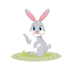 Cute bunny in flat style