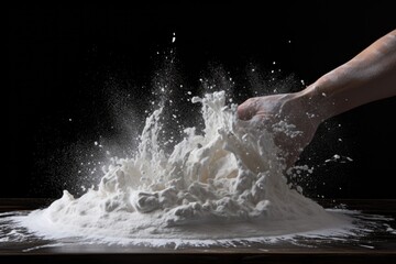 man making dough with his hands