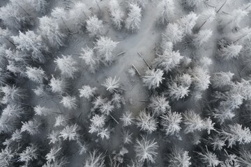 snow frost view from above
