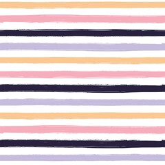 Hand drawn Seamless striped pattern for Halloween holiday made with black yellow, pink and purple colors. childish bright brush strokes. vector grunge stripes