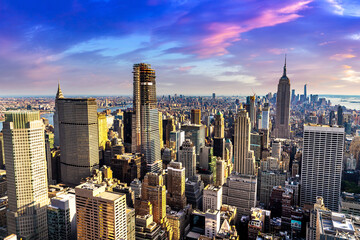 Aerial view of Manhattan - obrazy, fototapety, plakaty