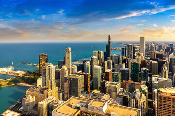 Naklejka na ściany i meble Aerial view of Chicago