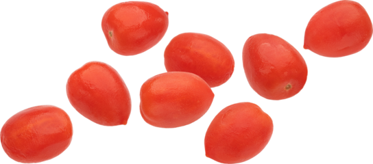 Peeled canned tomatoes isolated on white background