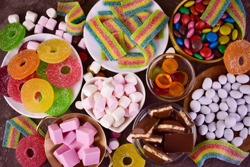 Background from many colorful candies.Flet lei. © Olivka888