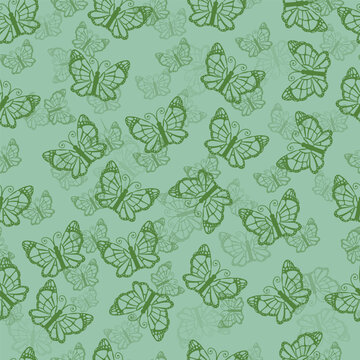 seamless pattern of butterflies