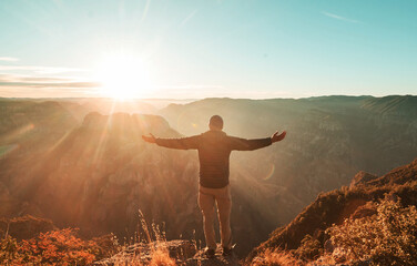 Hike in sunset