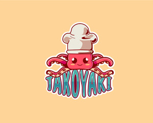 Cute Takoyaki Mascot Logo Vector | Japanese Street Food Brand Identity