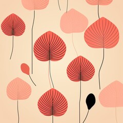 Obraz premium beautiful vintage leaf pattern illustration 2