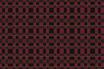 Plaid pattern composed by magenta and black lines with gold strokes tablecloth kilt style
