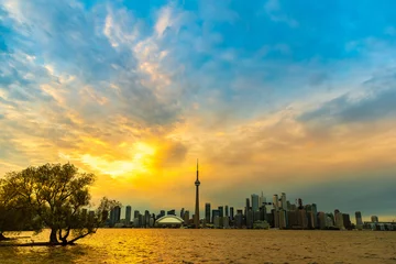 Fotobehang Toronto skyline at sunset, Canada © Sergii Figurnyi