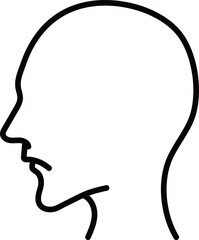 男性の横顔ライン_左向き_01_黒