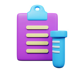 Lab resuilts icon 3d Render isolated on transparent background