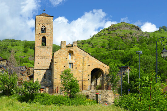 Romanesque church of the Nativity in Durro in Catalonia. This is one of the nine churches which belongs to the UNESCO World Heritage Site
