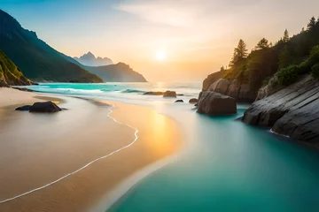 Crédence en verre imprimé Coucher de soleil sur la plage beautiful sea view
