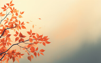 Autumn Leaf Illustration Background,created with generative ai tecnology.