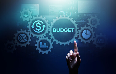 Budget accounting financial technology concept on virtual screen.