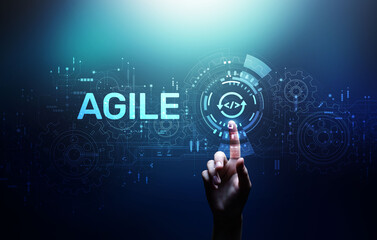 Agile flexible software development technique. Technology concept.