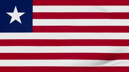Liberia flag waving animated background
