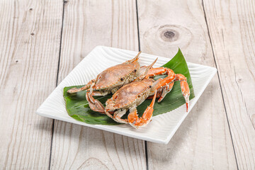 Yummy boiled crab in the plate