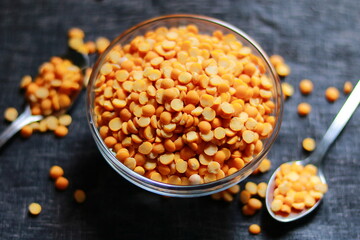 Full of chickpeas on a textured background, Raw Chickpeas in a bowl, 