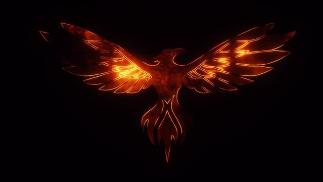 Phoenix Eagle Animated Logo - Loop Graphic Element Overlay V3