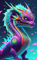 Vibrant Dragon: A 3D Render Adventure