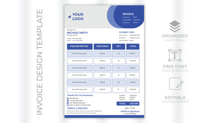 vector professional modern invoice design template