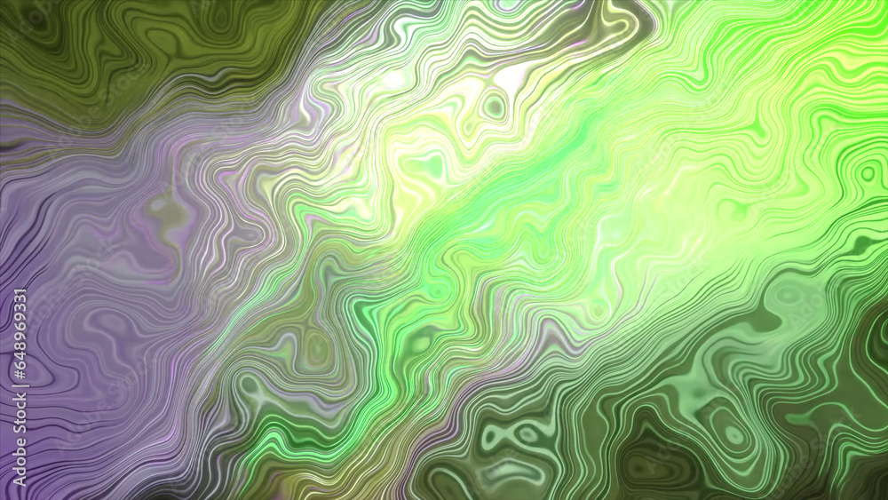 Poster liquid pattern with moving shimmering curved lines. motion. shimmering pattern with glitch effect of