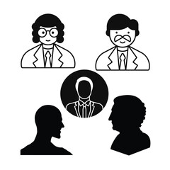 Avatar silhouette vector icon set