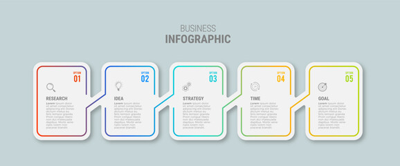 Fototapeta na wymiar Business infographic infinity template design icons 5 options or steps