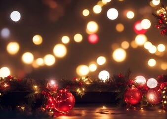 Christmas abstract glitter bokeh lights background. Holiday texture decoration concept