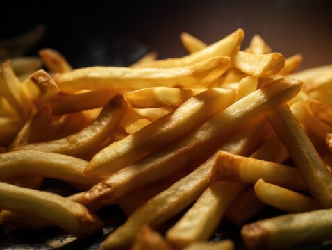 Crave-Worthy Close-Up of Golden Crispy French Fries

