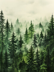 Mystic Canopy: A Journey Through the Fog-Enshrouded Evergreen Forest