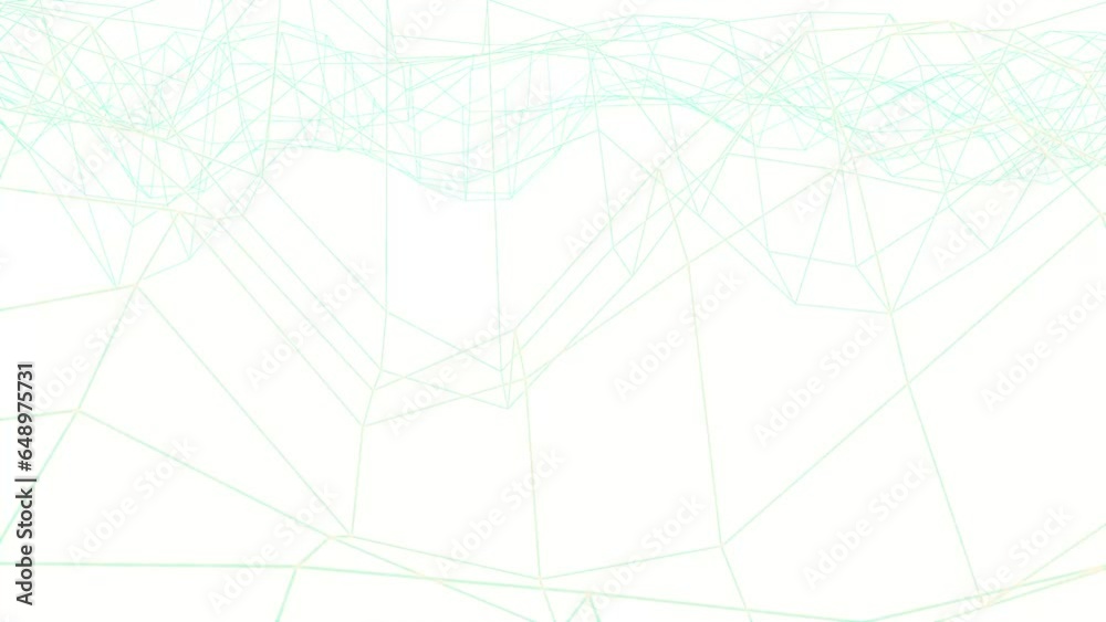 Poster floating grid of lines on a white background. abstract screensaver for intro. rendering animation.