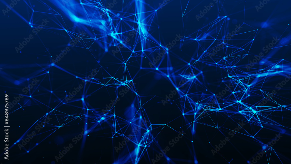 Poster network connection structure. big data. connecting points and lines. abstract technology background.