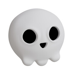 3d render of white skull icon,with halloween season.