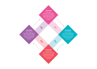 infographic template for business, science, education world. colorful squares infographic template. four steps infographic template. magazine, internet, web, annual report information template
