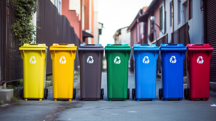 Sorting plastic bottles into recycling bins helps safeguard the environment