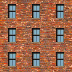 brick wall with windows