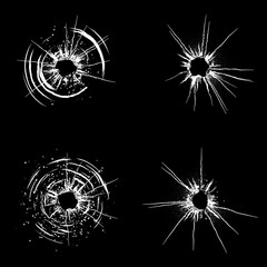 Bullet hole glass_4 tipes