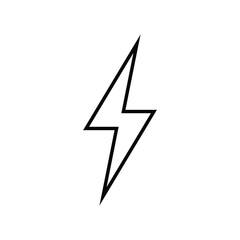 lightning bolt outline icon isolated on white background. Vector illustration
