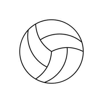 Volleyball ball outline icon isolated on white background. Vector illustration